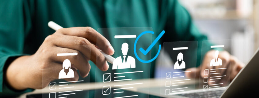Human Resource Management Technology (hr), Human Resource Manager Touching Human Resource Network Structure And Checks The Cv Online To Choose The Perfect Employee For Company, Effective Recruitment.